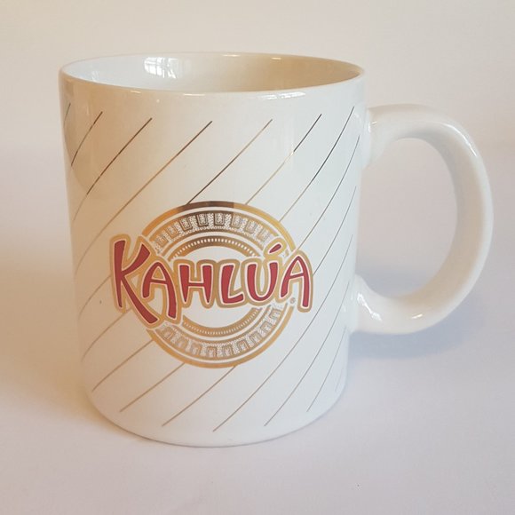 Set of 2 Vintage Kahlua Liqueur Mugs Teacups White Red Gold Kahlua Coffee Mugs - Picture 12 of 16
